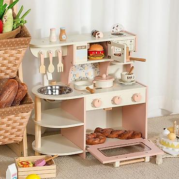 silver kitchen: Детская гарнитура, Новый, Для девочки, Дерево, цвет - Розовый — 1