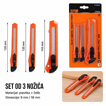 KMT Skalpel nož set A 9364657 Set od 3 nožića za univerzalnu upotrebu