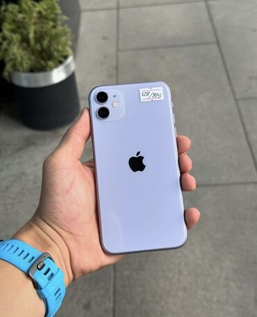 акция телефон: IPhone 11, Б/у, 128 ГБ, Deep Purple, Чехол, 97 %