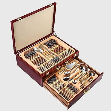 komplet serpi metalac: HOFFMAYER S.G. set escajga – 72 dela za 12 osoba - Materijal — 3