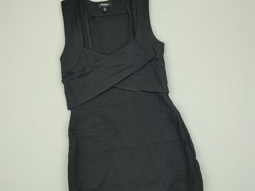 czarna sukienki z tiulowymi rękawami: Sukienka, XS, stan - Bardzo dobry
