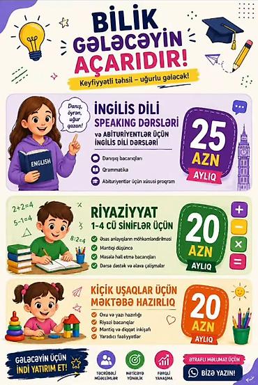 tedris merkezi: Repetitor, Riyaziyyat, Azərbaycan dili, Abituriyent hazırlığı — 1