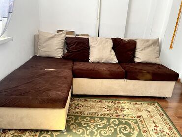 мебель байке: Диван-кровать, цвет - Коричневый, Б/у