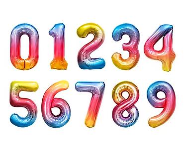 Воздушные шары и принадлежности: Фольгированные шары-цифры для оформления праздника ОПТОМ 50 СОМ В — 10