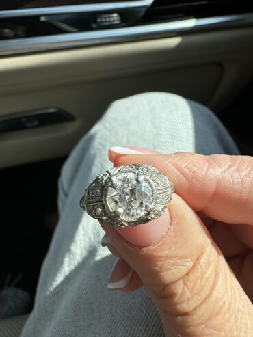 серебрянное кольцо с камнем: Шикарное Кольцо старинное эксклюзив отрываю от сердца из ПЛАТИНЫ