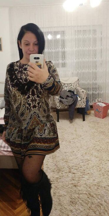 Haljine: PS Fashion M, bоја - Braon, Dugih rukava — 3