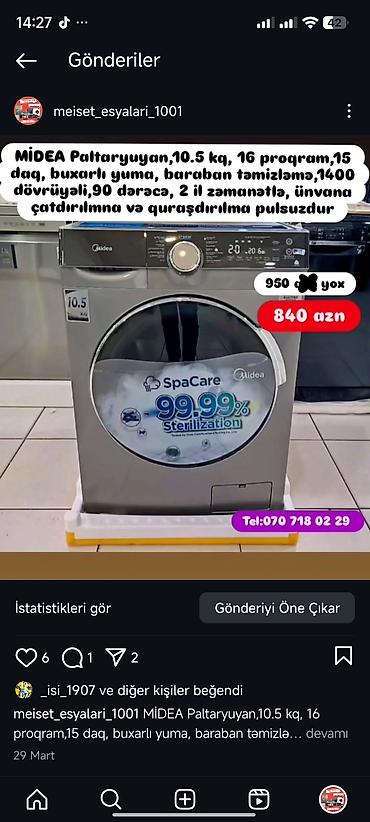 Paltaryuyan maşınlar: Paltaryuyan Anbardan satiş.Qimətlər aşagida qeyd olunub.Ünvana — 137