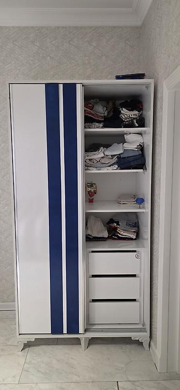 2 yas: Oğlan və qız üçün, İşlənmiş, 2 təknəfərlik çarpayı, Dolab, 2 tumba — 2