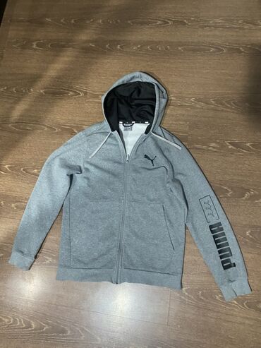 теплые толстовки мужские: Мужская толстовка, M (EU 38), L (EU 40), Puma, Б/у, цвет - Серый, Самовывоз, Бесплатная доставка, Платная доставка