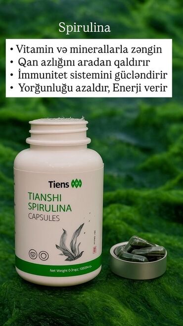 uni camel milk как принимать: Tiens Tianshi Spirulina Capsules Məhsul təsviri: - Tərkibində