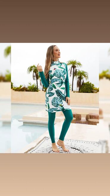 Одежда для пляжа: Буркини, цвет - Зеленый