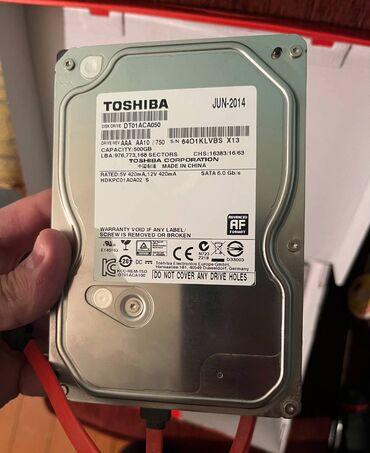 Sərt disklər (HDD): Daxili Sərt disk (HDD) Toshiba, 512 GB, İşlənmiş