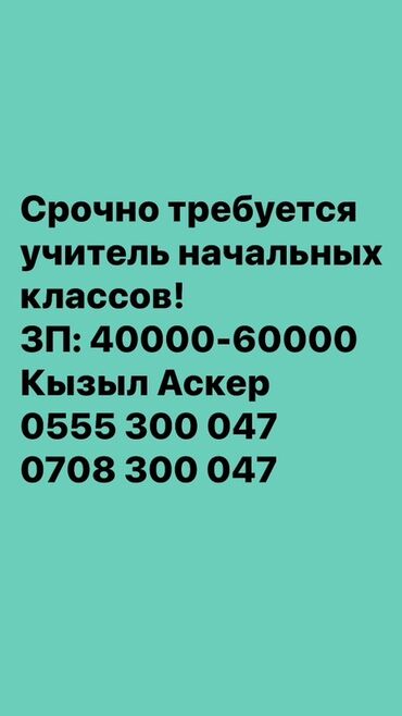 требуется преподаватель английского: Срочно требуется учитель начальных классов для работы в районе