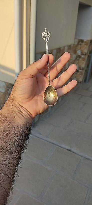 qasig: Gümüş çay qaşıqları dəsti (2 ədəd) - Material: 98 faiz tam gümüş — 6