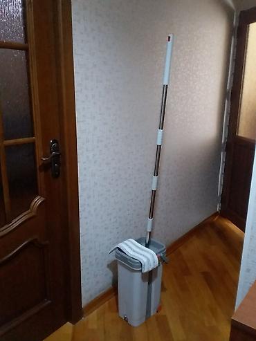 Düz mop və iki bölməli vedrə dəsti - Tip: düz mop (mikrofiber başlıq)