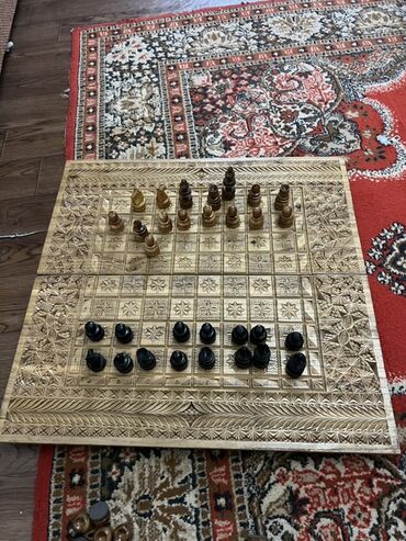 ыйык айлар жана кабыл болгон дубалар: Деревянный набор 3-в-1: шахматы, нарды и шашки. - Большая раскладная