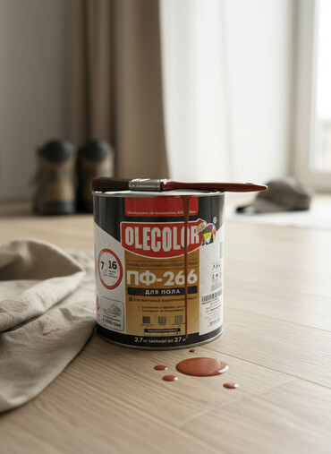 полимерное покрытие: Эмаль алкидная износостойкая Olecolor ПФ-266 предназначена для