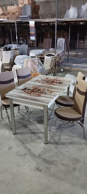 divar stolu: Mətbəx üçün, Yeni, 4 stul — 1