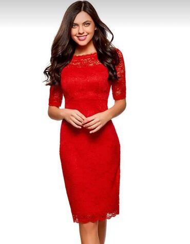 красный платье: Повседневное платье, XS (EU 34), S (EU 36)