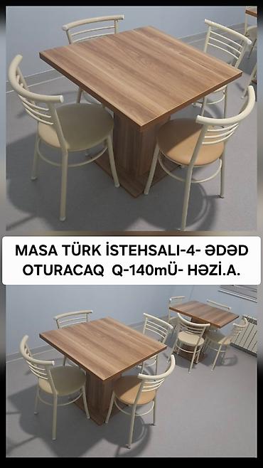 masa restoran: Stullar ilə, Kvadrat masa, 4 nəfər, Türkiyə — 2