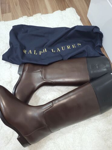 cizme sa crvenim djonom: High boots, Ralph Lauren, 38