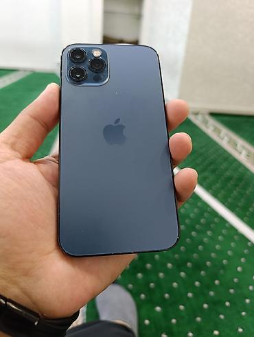 Apple iPhone: IPhone 12 Pro, Б/у, 128 ГБ, Pacific Blue, Чехол, 77 % — 1