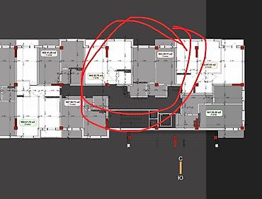 квартира в кредит: 1 комната, 45 м², Джал-29 Элитка, 3 этаж, ПСО (под самоотделку) — 2