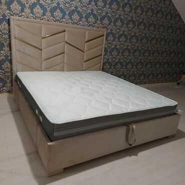 bazali tek carpayilar: Новый, Двуспальная кровать, С подъемным механизмом, С матрасом, С выдвижными ящиками