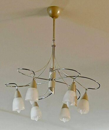 Серьги: Светильник подвесной, потолочный 6 ламп - тип цоколя: E14, диаметр 53