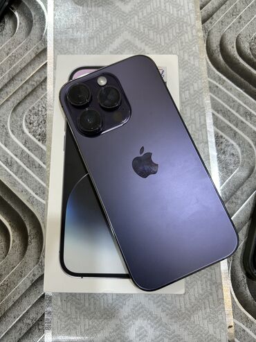 apple iphone 1: IPhone 14 Pro, 128 GB, Deep Purple