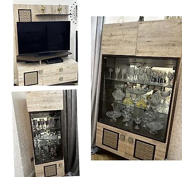 telvizor altı: Mebel dəsti – TV stendi və vitrindən ibarət - Stil: müasir/loft. Açıq — 1