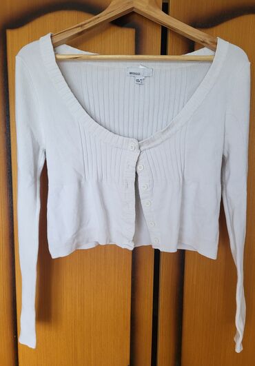 Women's Sweaters, Cardigans: L (EU 40), XL (EU 42), Cotton, Short, Single-colored