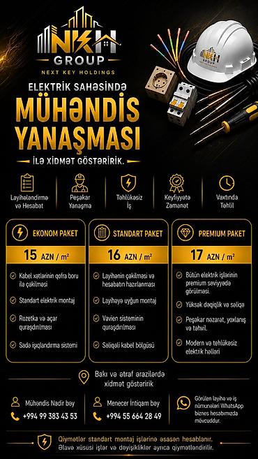 elektrik mallari: Elektrik tələb olunur, 3-5 illik təcrübə, Dəyişən qrafik, İşəmuzd ödəniş — 1
