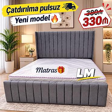 Yeni model yumşaq başlıqlı iki nəfərlik çarpayı - Rəng: boz - Dizayn lalafo.az -da Yeni model yumşaq başlıqlı iki nəfərlik çarpayı - Rəng: boz - Dizayn