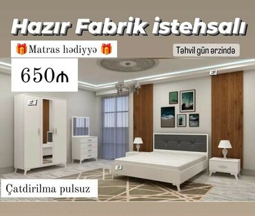 Sifarişlə dolablar: 2 təknəfərlik çarpayı, Dolab, Komod, Termo, Azərbaycan, Yeni