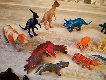 dinozavr konstruktorları: Uşaq üçün heyvan və dinozavr fiqurları dəsti - Müxtəlif ölçülü sərt — 6