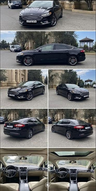 gəncə masin satisi: Ford Fusion sedan – qara rəng, aerodinamik kuzov və xrom radiator — 9