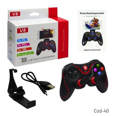 oyun rolları: Gamepad v 8 V8 simsiz Bluetooth mobil Gamepad-Bluetooth bağlantısı