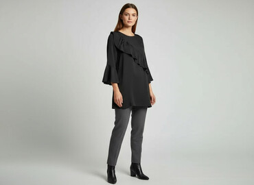 eleganckie bluzki damskie plus size: Amisu, Tunika damska, rozmiar L
