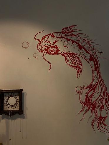 Настенные виниловые наклейки в восточном стиле - Тематика: карпы кои at lalafo.kg Настенные виниловые наклейки в восточном стиле - Тематика: карпы кои