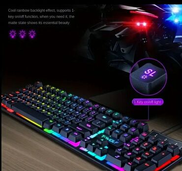 Математика: T-WOLF tam ölçülü oyun klaviaturası mouse ilə birlikdə satılır -