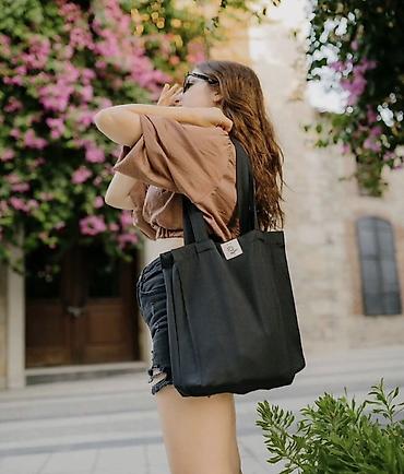 Çantalar: 🆘🆘cemi 1 defe taxilib🆘🆘 Qara parça tote çanta - Minimalist dizayn — 1