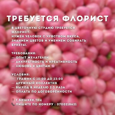 команд: Вакансия: Флорист Ищем талантливого и креативного флориста в нашу
