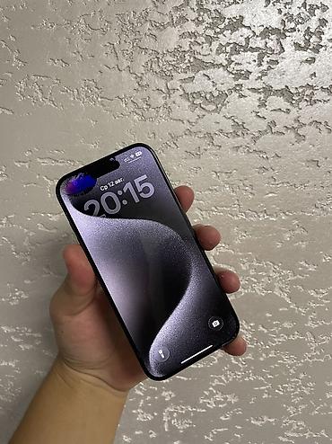 iphone13pro max: IPhone 15 Pro, Б/у, 128 ГБ, Black Titanium, Зарядное устройство, Чехол, 81 % — 2