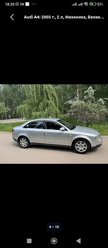 торпедо ауди: Audi A4: 2003 г., 2 л, Кол менен иштөөчү, Бензин, Седан — 4