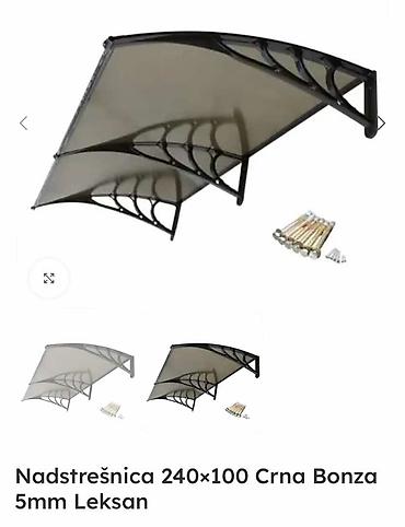 glodač: Cena 15890 din Nadstrešnica 240×100 Crna Bonza 5mm Leksan PVC — 1