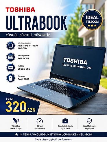 ssd 256gb: Toshiba UltraBook
i5 3 cu nesil
8gb ram
256Gb Ssd
Zaretka saxlamir — 1