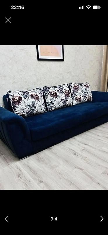- Rəng: tünd mavi - Material: həcmli, yumşaq toxumalı parça (matt, iz — 2
