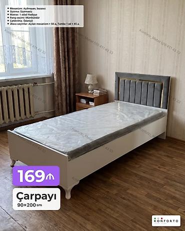 Tək nəfərlik çarpayı – 90×200 sm - Mexanizm: açılmayan, bazasız -