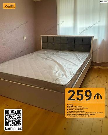 Ev və bağ: Çarpayı – Kod: 4399 - Ölçülər: 160 x 200 sm - Mexanizm: açılmayan — 1